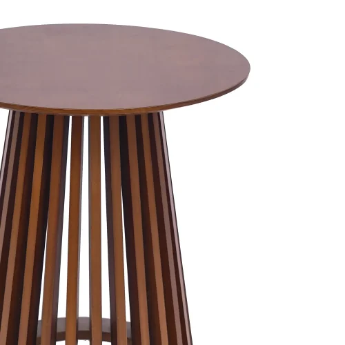 MESA DE CENTRO REDONDA EM MADEIRA NOGAL Ø50 CM NEREA