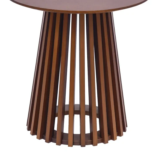 MESA DE CENTRO REDONDA EM MADEIRA NOGAL Ø50 CM NEREA