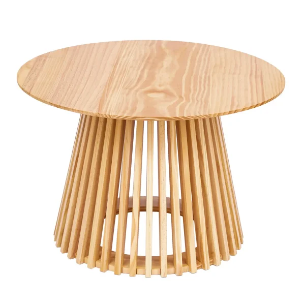 MESA DE CENTRO REDONDA EM MADEIRA NATURAL Ø70 CM NEREA