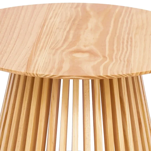 MESA DE CENTRO REDONDA EM MADEIRA NATURAL Ø70 CM NEREA