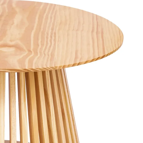 MESA DE CENTRO REDONDA EM MADEIRA NATURAL Ø70 CM NEREA