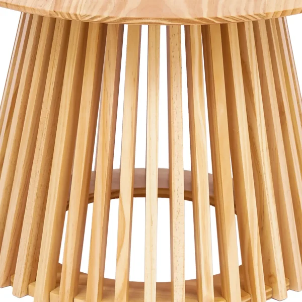 MESA DE CENTRO REDONDA EM MADEIRA NATURAL Ø70 CM NEREA