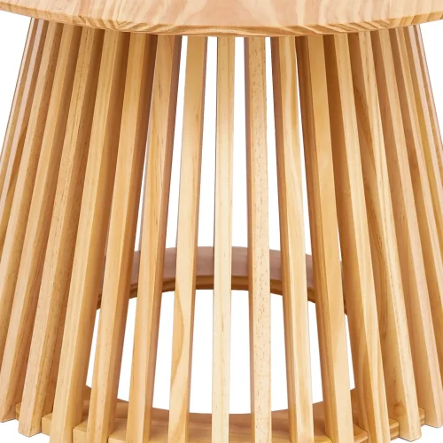 MESA DE CENTRO REDONDA EM MADEIRA NATURAL Ø70 CM NEREA