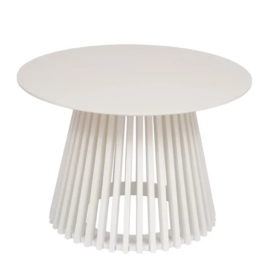 MESA DE CENTRO REDONDA EM MADEIRA BRANCA Ø70 CM NEREA 2