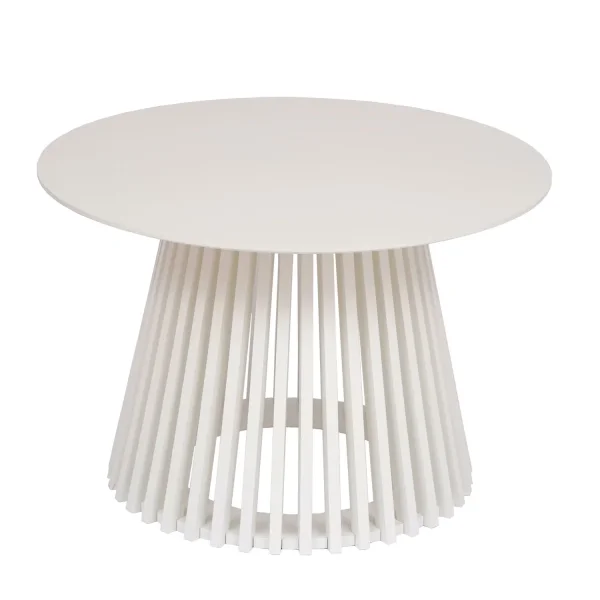 MESA DE CENTRO REDONDA EM MADEIRA BRANCA Ø70 CM NEREA