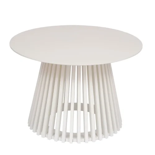 MESA DE CENTRO REDONDA EM MADEIRA BRANCA Ø70 CM NEREA