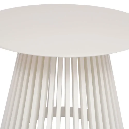 MESA DE CENTRO REDONDA EM MADEIRA BRANCA Ø70 CM NEREA