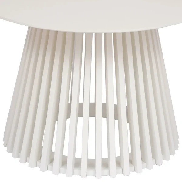 MESA DE CENTRO REDONDA EM MADEIRA BRANCA Ø70 CM NEREA