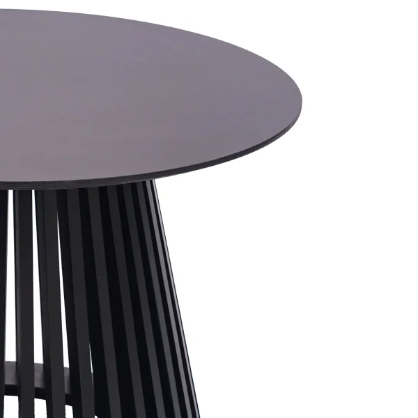 MESA DE CENTRO REDONDA EM MADEIRA PRETA Ø70 CM NEREA