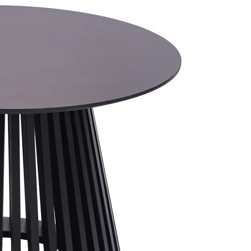 MESA DE CENTRO REDONDA EM MADEIRA PRETA Ø70 CM NEREA