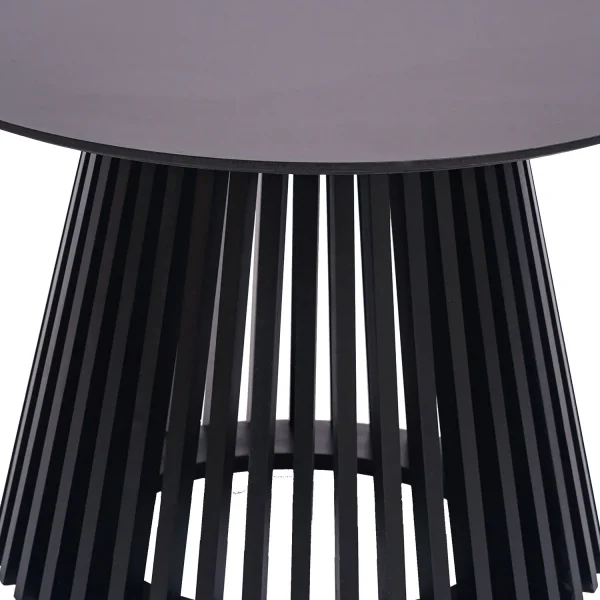 MESA DE CENTRO REDONDA EM MADEIRA PRETA Ø70 CM NEREA