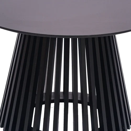 MESA DE CENTRO REDONDA EM MADEIRA PRETA Ø70 CM NEREA