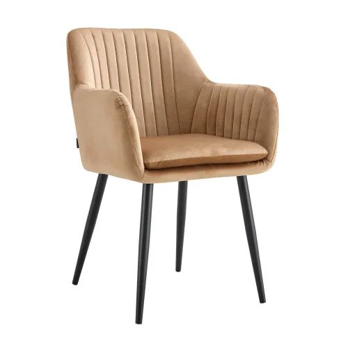 CADEIRÃO BORIS AREIA COM PÉS PRETOS