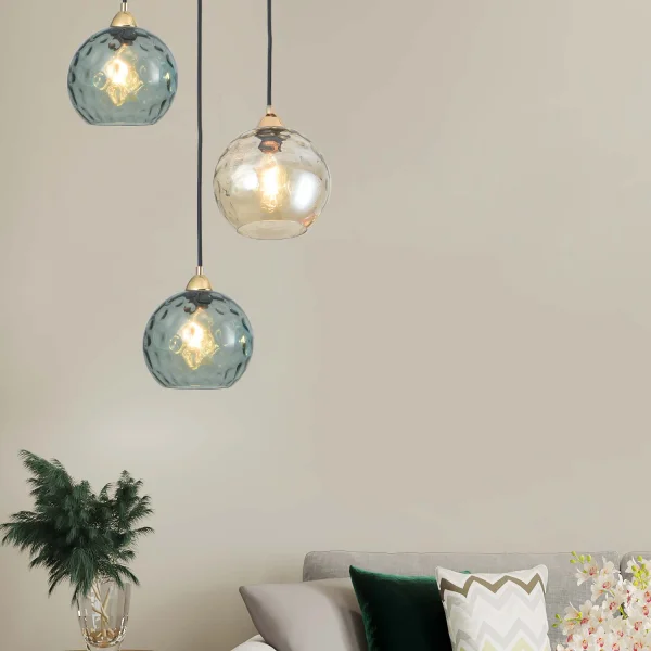 CANDIEIRO DE TETO 1 LUZ TULIPA ÂMBAR NERIUM