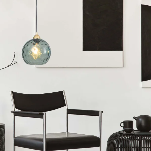 CANDEEIRO DE TETO SUSPENSO 1 LUZ COM ABAT-JOUR FUMADO NERIUM