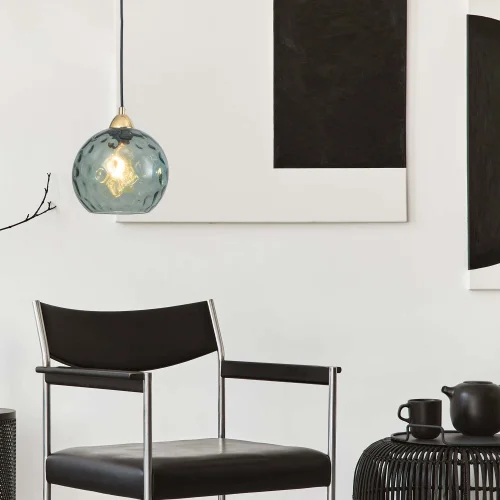 CANDEEIRO DE TETO SUSPENSO 1 LUZ COM ABAT-JOUR FUMADO NERIUM