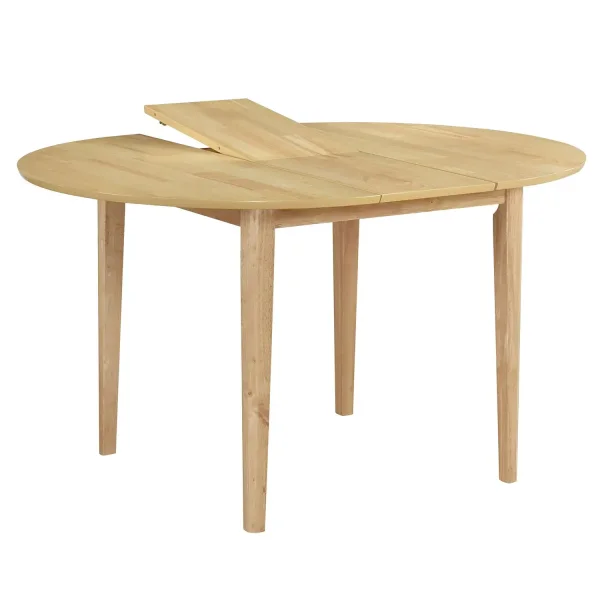 MESA DE JANTAR REDONDA EXTENSÍVEL Ø106 CM MADEIRA LEKA