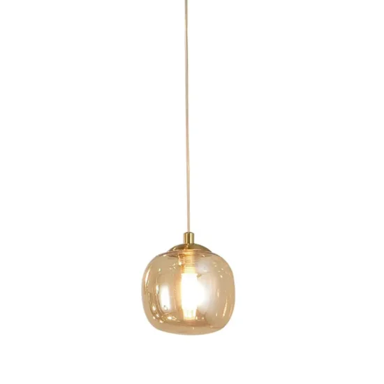 CANDEEIRO DE TETO 1 LUZ TULIPA ÂMBAR NICOLETTA