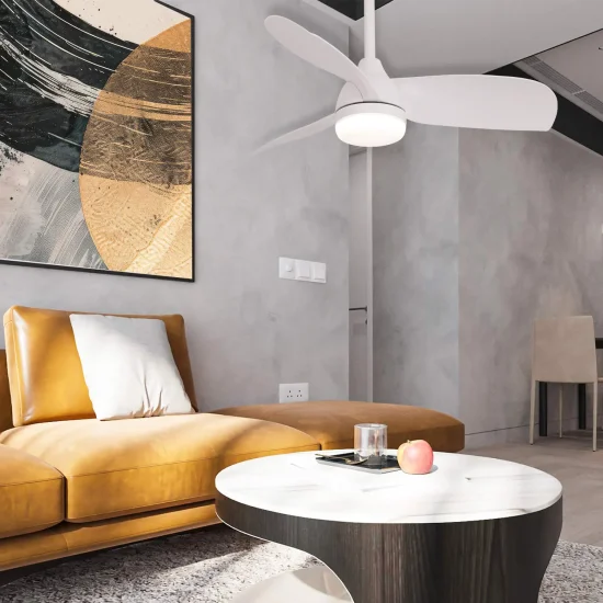 VENTILADOR DE TETO COM LUZ MOTOR DC SIERRA BRANCO Ø 91,4 CM 2