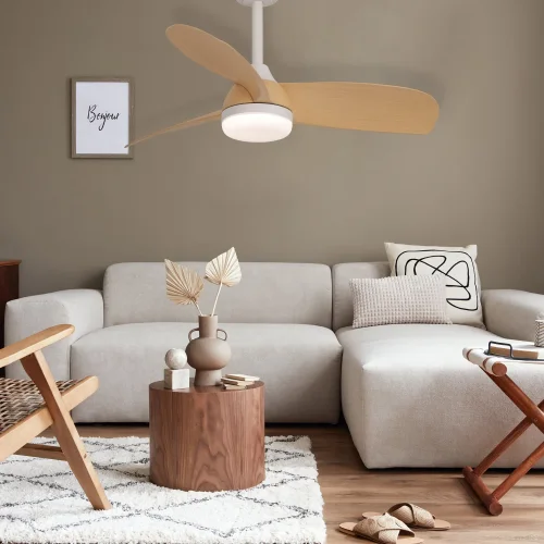 VENTILADOR DE TETO COM LUZ MOTOR DC SIERRA COR MADEIRA CLARA Ø 91,4 CM VENTILADOR DE TETO COM LUZ MOTOR DC SIERRA COR MADEIRA CLARA Ø 91,4 CM