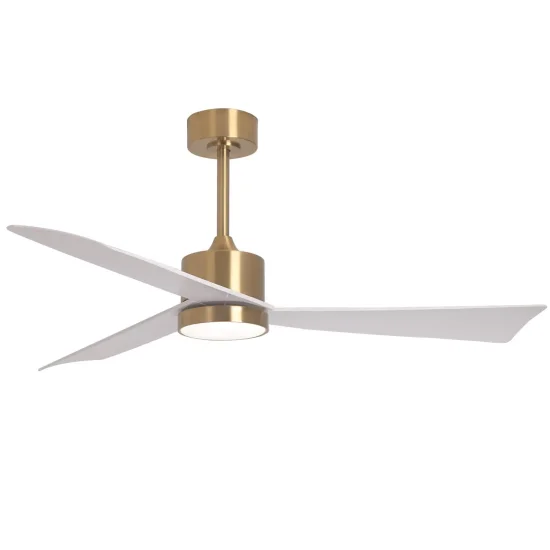 VENTILADOR DE TETO COM LUZ MOTOR DC BELICE BRANCO/OURO Ø 135,2 CM