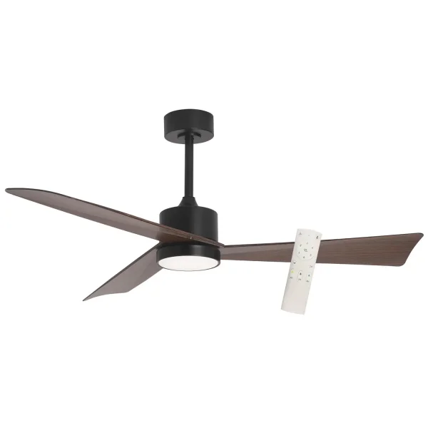 VENTILADOR DE TETO COM LUZ MOTOR DC BELICE NEGRO/MADERA NOGAL Ø 135,2 CM