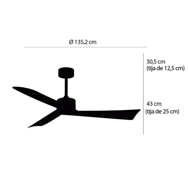 VENTILADOR DE TETO SEM LUZ MOTOR DC VITTORIO Ø 135,2 CM VENTILADOR DE TETO SEM LUZ MOTOR DC VITTORIO Ø 135,2 CM