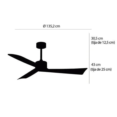 VENTILADOR DE TETO SEM LUZ MOTOR DC VITTORIO Ø 135,2 CM VENTILADOR DE TETO SEM LUZ MOTOR DC VITTORIO Ø 135,2 CM