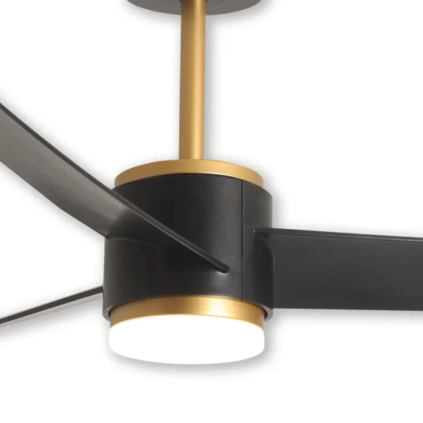 VENTILADOR DE TETO COM LUZ MOTOR DC RAFFAELE PRETO/DOURADO Ø 132 CM VENTILADOR DE TETO COM LUZ MOTOR DC RAFFAELE PRETO/DOURADO Ø 132 CM