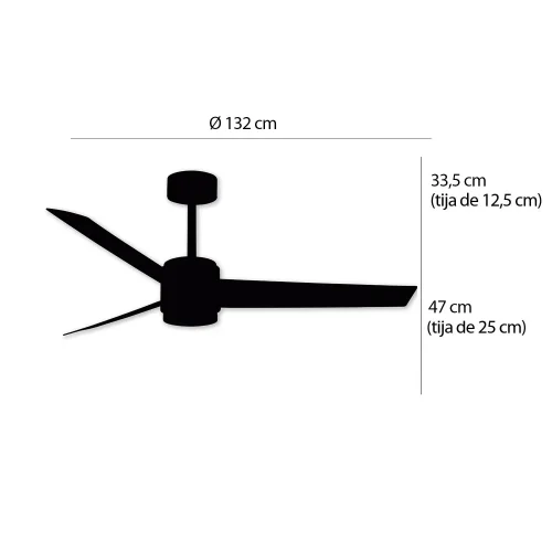 VENTILADOR DE TETO COM LUZ MOTOR DC RAFFAELE PRETO/DOURADO Ø 132 CM VENTILADOR DE TETO COM LUZ MOTOR DC RAFFAELE PRETO/DOURADO Ø 132 CM