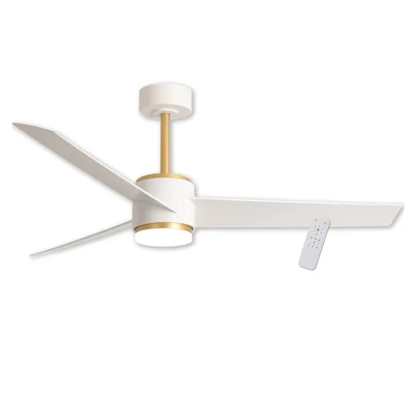 VENTILADOR DE TETO COM LUZ MOTOR DC RAFFAELE BRANCO/DOURADO Ø 132 CM VENTILADOR DE TETO COM LUZ MOTOR DC RAFFAELE BRANCO/DOURADO Ø 132 CM