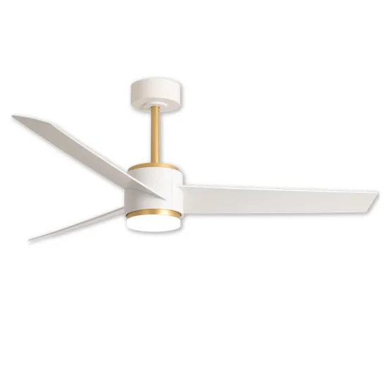 VENTILADOR DE TETO COM LUZ MOTOR DC RAFFAELE BRANCO/DOURADO Ø 132 CM