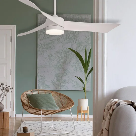 VENTILADOR DE TETO COM LUZ MOTOR DC SALVATORE BRANCO Ø 142 CM 2
