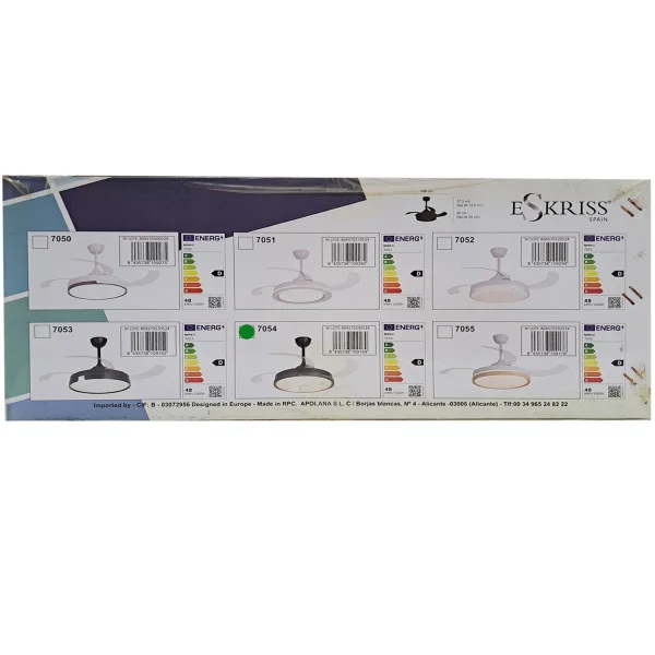 VENTILADOR DE TETO LED 48W REGULÁVEL COM 4 PÁS DOBRÁVEIS WELLINGTON