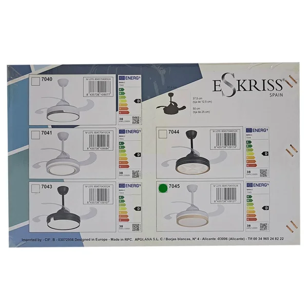 VENTILADOR DE TETO LED 38W REGULÁVEL COM 4 PÁS PLEGÁVEIS TUCSON VENTILADOR DE TETO LED 38W REGULÁVEL COM 4 PÁS PLEGÁVEIS TUCSON