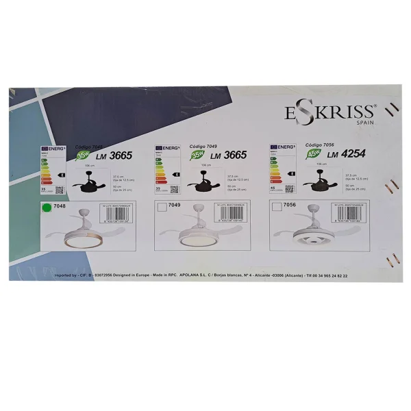 VENTILADOR DE TETO LED 35W REGULÁVEL COM 4 PÁS RETRÁTEIS BURLINGTON VENTILADOR DE TETO LED 35W REGULÁVEL COM 4 PÁS RETRÁTEIS BURLINGTON