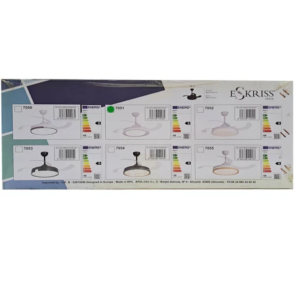 VENTILADOR DE TETO LED 48W REGULÁVEL COM 4 PÁS PLEGÁVEIS HANOI VENTILADOR DE TETO LED 48W REGULÁVEL COM 4 PÁS PLEGÁVEIS HANOI