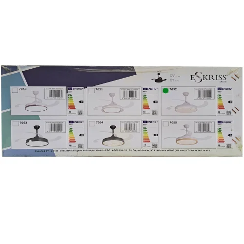 VENTILADOR DE TETO LED 48W REGULÁVEL COM 4 PÁS PLEGÁVEIS PRAGA