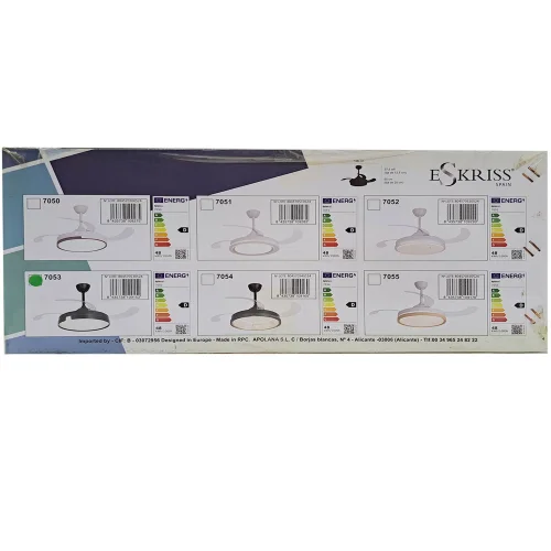 VENTILADOR DE TETO LED 48W REGULÁVEL 4 PÁS PLEGÁVEIS NASHVILLE