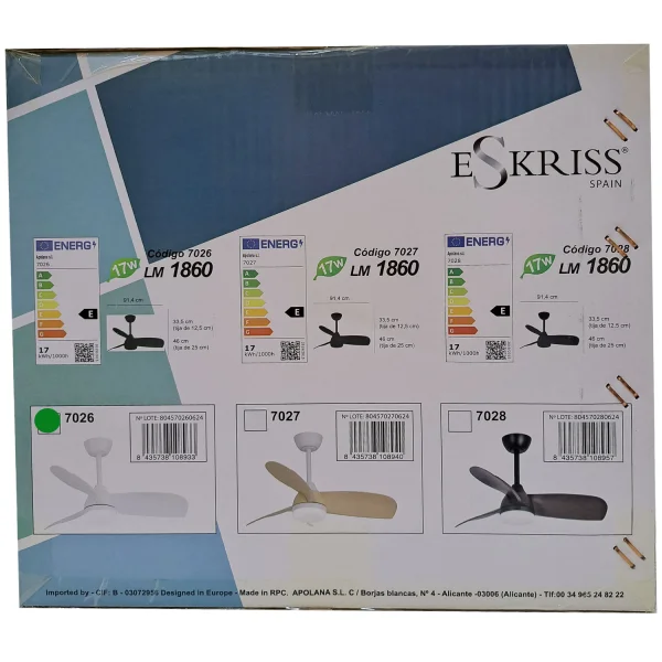 VENTILADOR DE TETO COM LUZ MOTOR DC SIERRA BRANCO Ø 91,4 CM VENTILADOR DE TETO COM LUZ MOTOR DC SIERRA BRANCO Ø 91,4 CM