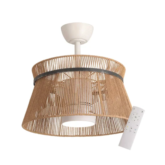 VENTILADOR DE TETO LED 18W 3000-6000K COM PANTALLA DE FIO DE CORDO MAKENA