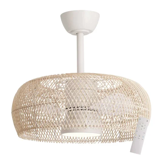 VENTILADOR DE TETO LED 18W 3000-6000K TELA DE RATAN NATURAL KOLOA