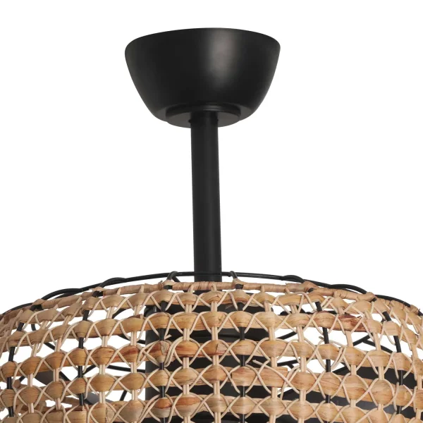 VENTILADOR DE TETO LED 18W 3000-6000K PANTALLA RATTAN ESCURO WAIKIKI VENTILADOR DE TETO LED 18W 3000-6000K PANTALLA RATTAN ESCURO WAIKIKI