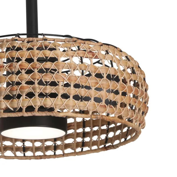 VENTILADOR DE TETO LED 18W 3000-6000K PANTALLA RATTAN ESCURO WAIKIKI VENTILADOR DE TETO LED 18W 3000-6000K PANTALLA RATTAN ESCURO WAIKIKI