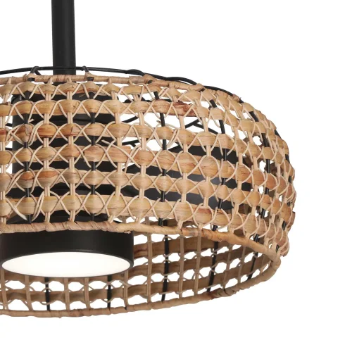 VENTILADOR DE TETO LED 18W 3000-6000K PANTALLA RATTAN ESCURO WAIKIKI VENTILADOR DE TETO LED 18W 3000-6000K PANTALLA RATTAN ESCURO WAIKIKI