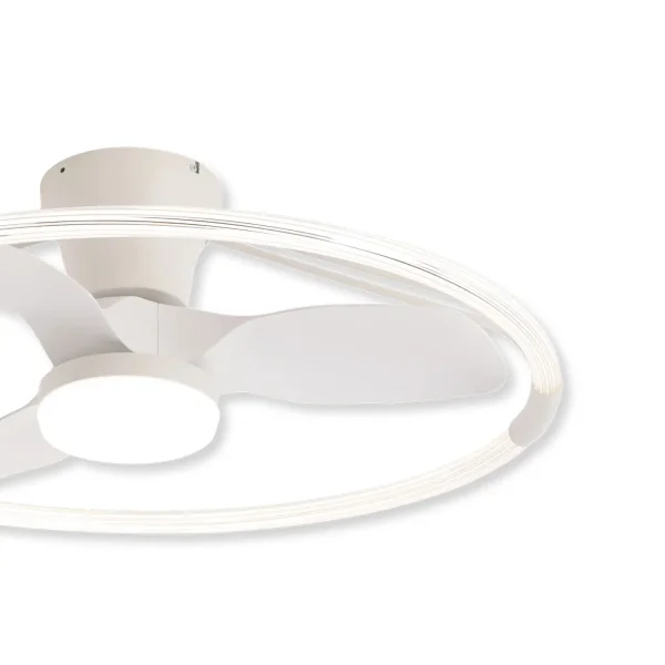 VENTILADOR DE TETO ESTILO PLAFON LED 40W 3000-6000K 3 PÁS BRANCA PIETRO