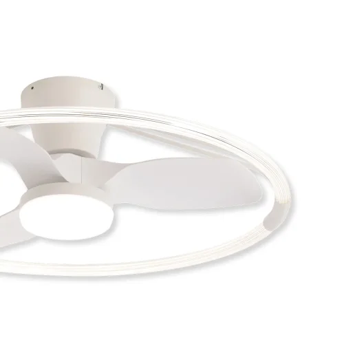 VENTILADOR DE TETO ESTILO PLAFON LED 40W 3000-6000K 3 PÁS BRANCA PIETRO
