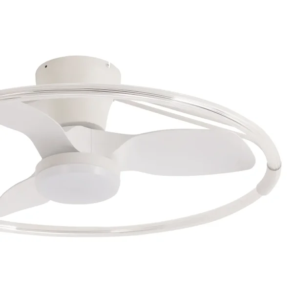 VENTILADOR DE TETO ESTILO PLAFON LED 40W 3000-6000K 3 PÁS BRANCA PIETRO
