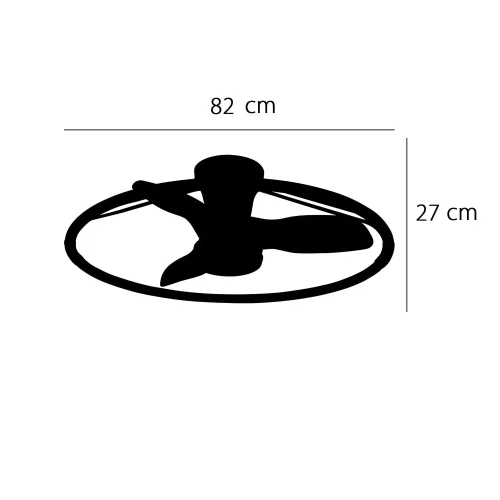 VENTILADOR DE TETO ESTILO PLAFON LED 40W 3000-6000K 3 PÁS BRANCA PIETRO