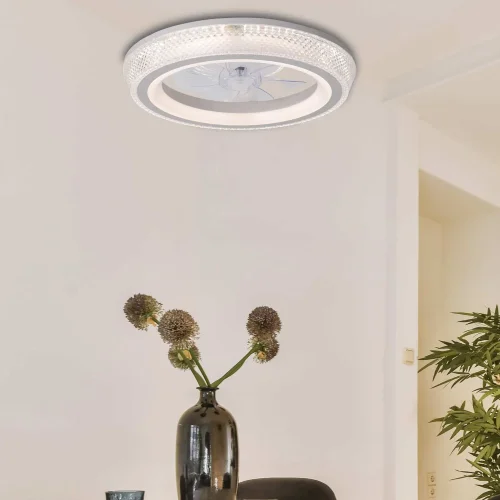 VENTILADOR DE TETO ESTILO PLAFON LED 48W 3000-6000K 5 PÁS BRANCA GLIMMER VENTILADOR DE TETO ESTILO PLAFON LED 48W 3000-6000K 5 PÁS BRANCA GLIMMER